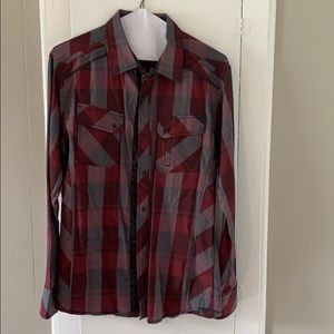 Men’s buckle black tailored button down